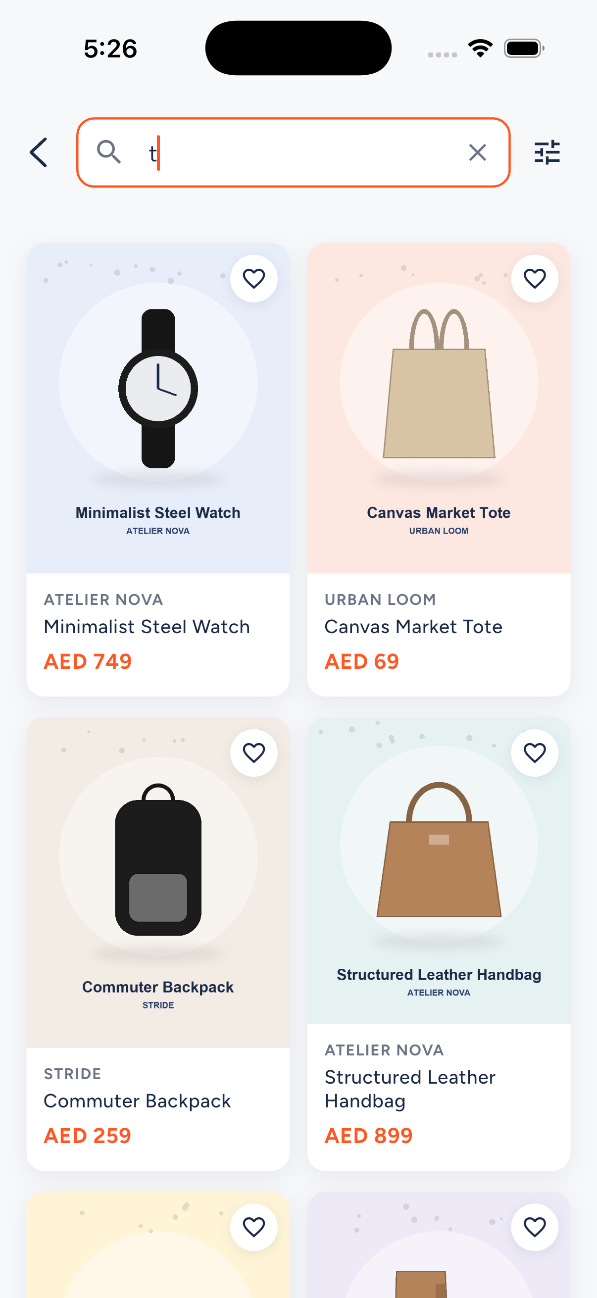 Live search